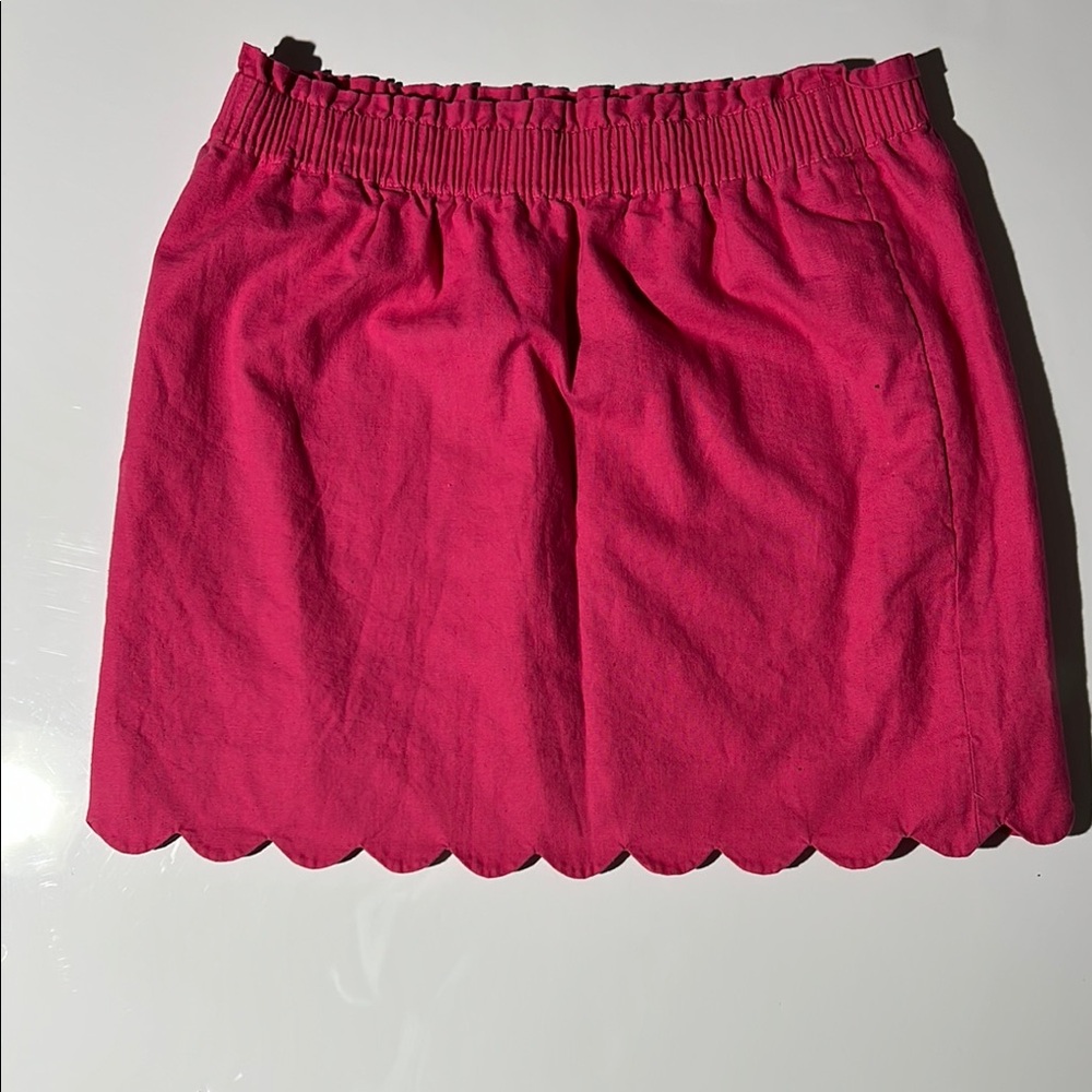 Vibrant Pink Scalloped Mini Skirt